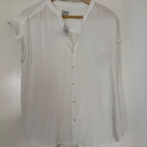 NWT!! J. crew RUFFLE-SLEEVE CAMP SHIRT SMALL / IVORY (Size S)